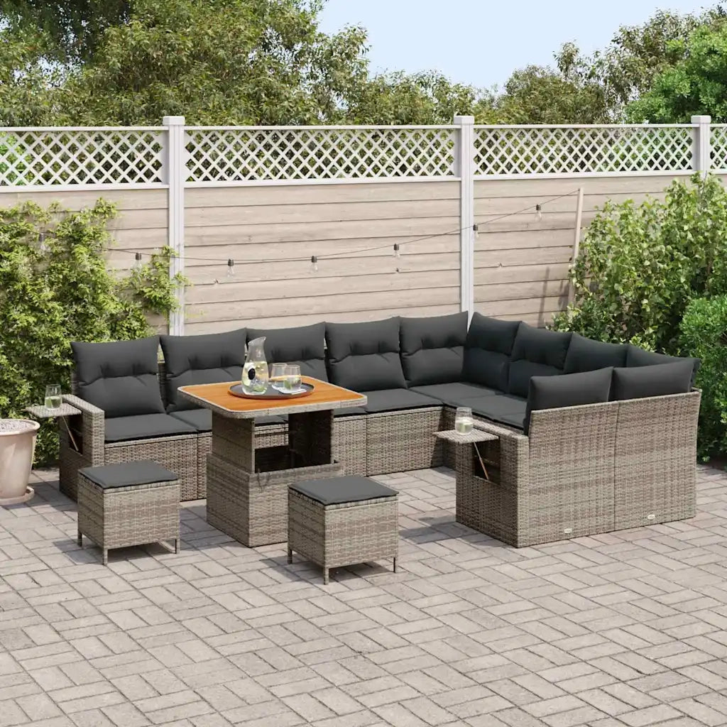 Set Divano da Giardino 12 pcs Grigio polyrattan 3361783