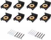 Impianto di fissaggio per specchi 8 pezzi - Set di supporti per parete senza cornice - Supporti di fissaggio a molla - Carico di 12 kg - Inclusi chiodi/ viti - Materiale in acciaio resistente - Clip per specchi