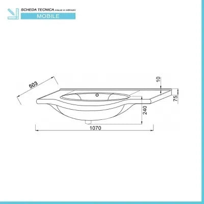 Mobile bagno da terra 105 cm rovere grigio completo di specchio con pensile e LED