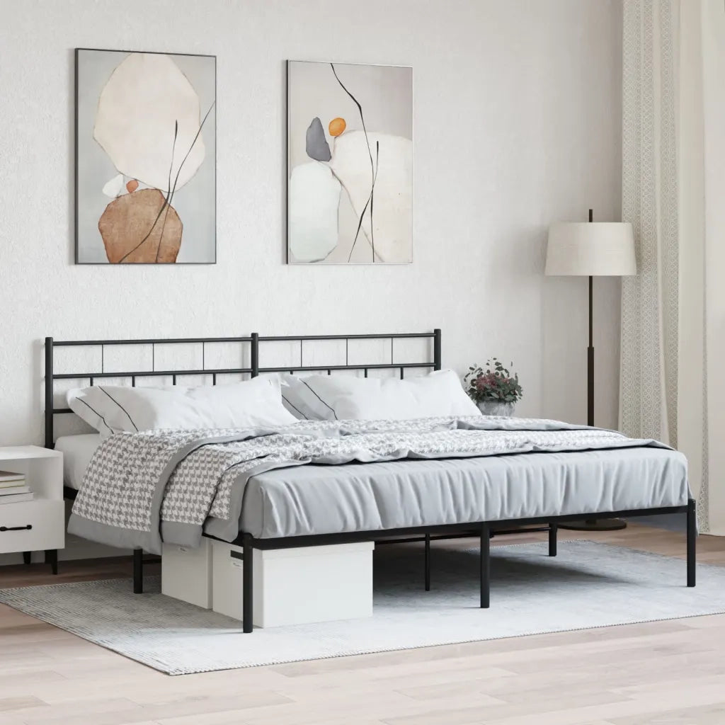 Giroletto con Testiera in Metallo Nero 180x200 cmcod mxl 83226