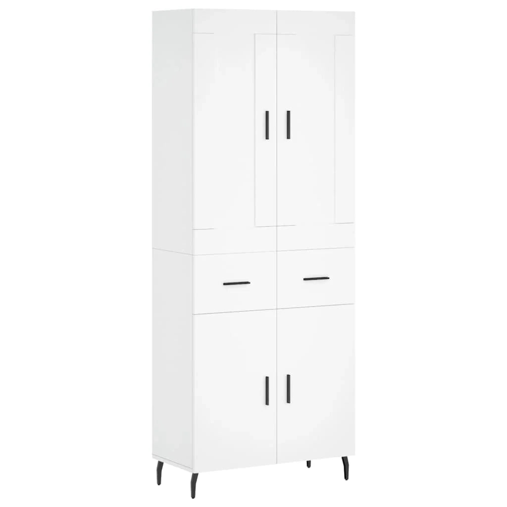 Buffet credenza cassettiera armadio mobile contenitore organizer cucina soggiorno salotto alto 69,5 x 34 x 180 cm legno ingegnerizzato bianco 02_0032714