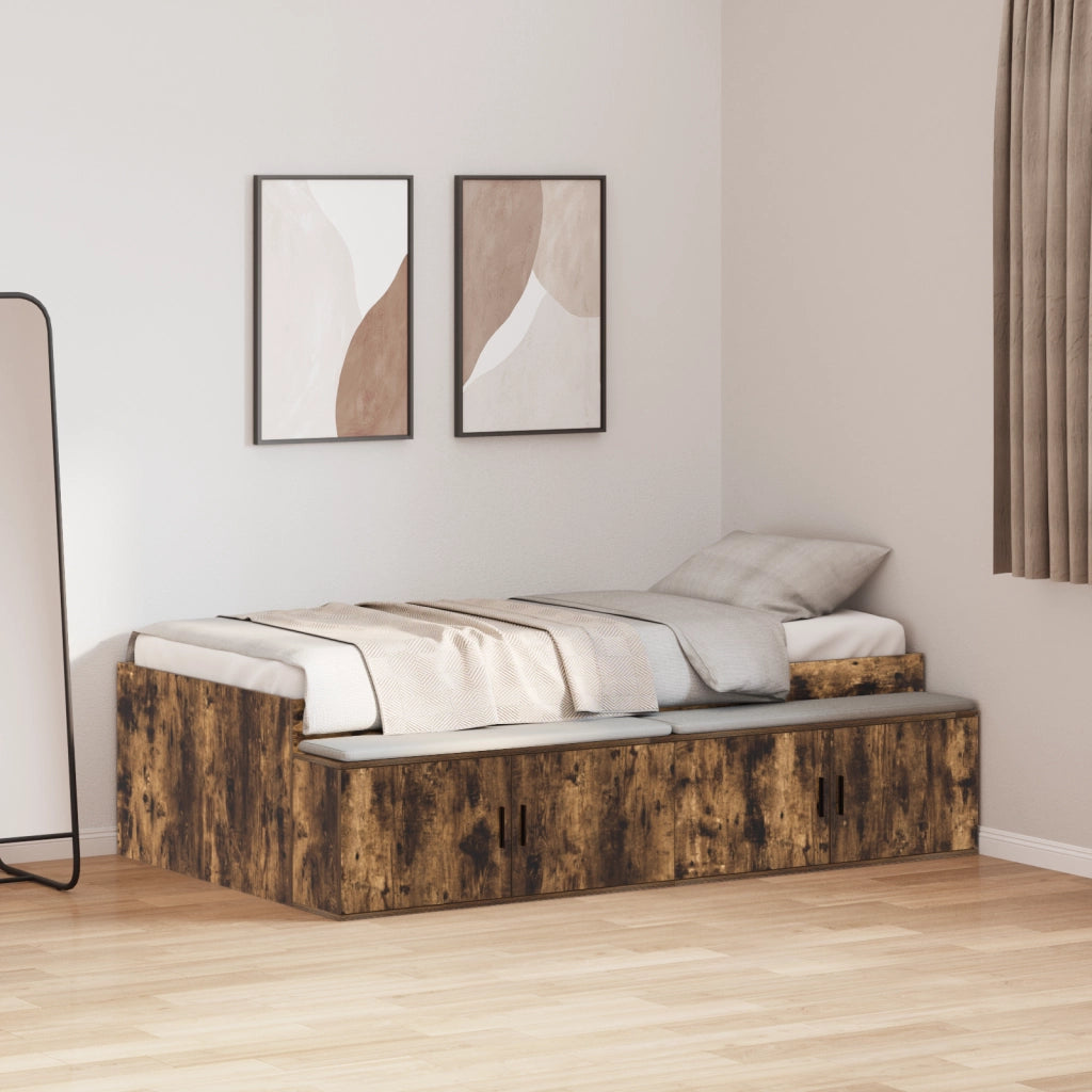 Letto contenitore Rovere Affumicato 90x190 cm