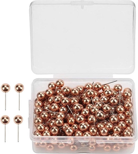 Spillini a Tappo - Testa Rotonda in Plastica - Rose Gold