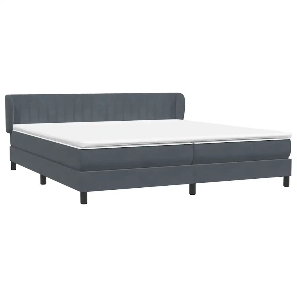 Giroletto a Molle con Materassi Grigio Scuro 180x220 cm Velluto 3317746