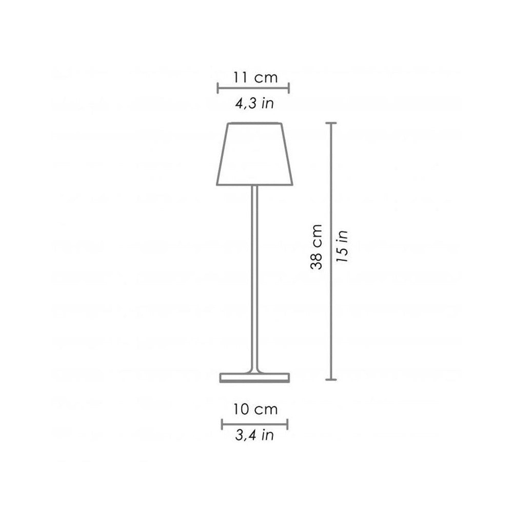 Lampada a led da tavolo Poldina Pro Bianca ricaricabile e dimmerabile con batteria fino a 12 ore. Da uso esterno IP65