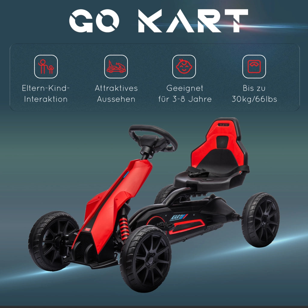Go Kart Pedal Go Kart per Bambini 3-8 Anni ¨C Minimal ¨C Rosso