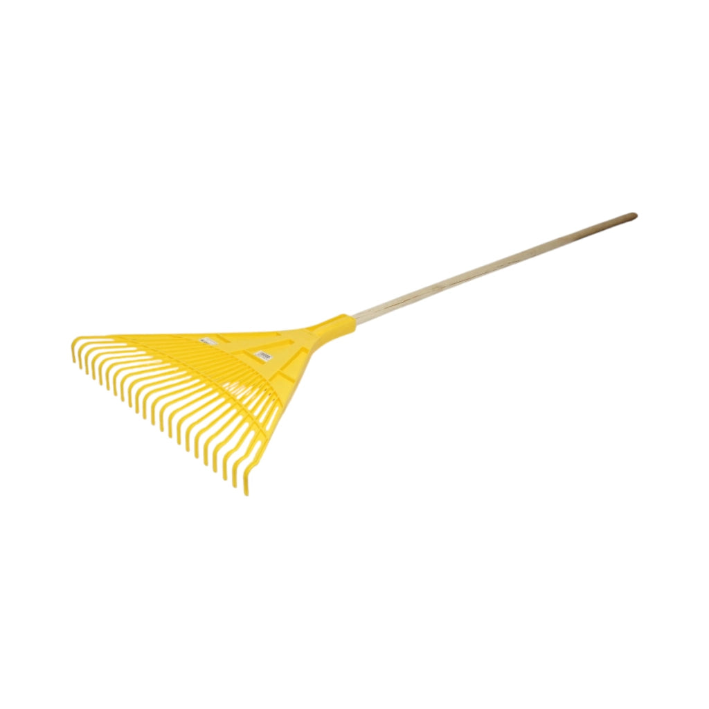 Rastrello in plastica per foglie, manico in legno 120cm, 22 denti Crownman