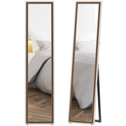Specchio da Terra 157x37 cm ¨C Xylo ¨C Bianco e Marrone Inclinabile o da Parete