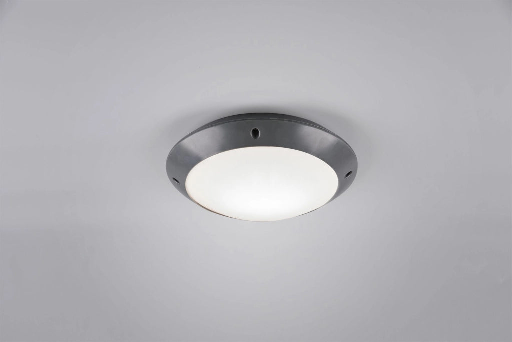 CAMARO PLAFONIERA DA ESTERNO METACRILATO ANTRACITE D. 26CM IP54 1 LUCE ATTACCO E27