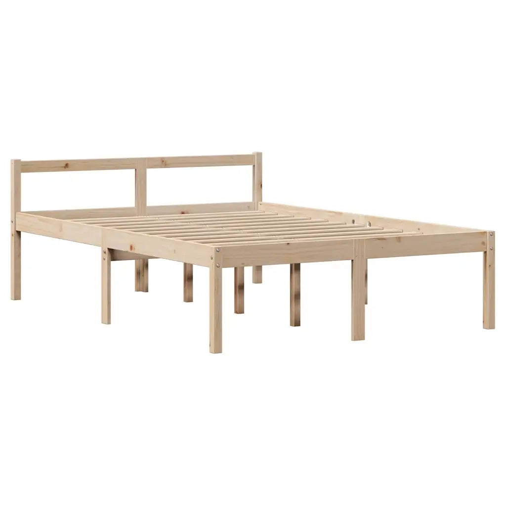 Letto per Anziani con Testiera 120x190 cm Legno Massello Pino