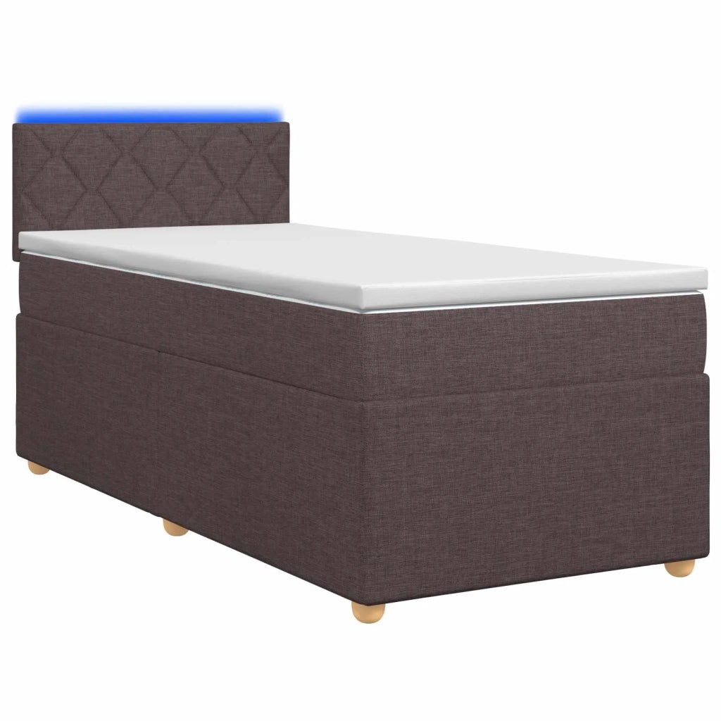 Letto box spring con materasso Marrone Scuro 80 x 200 cm 3452299