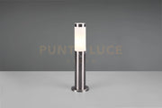 TRIOTO PALO SEGNAVIALI DA ESTERNO CILINDRO ACCIAIO SATINATO E DIFFUSORE OPALE H. 45CM IP44 1 LUCE ATTACCO E27