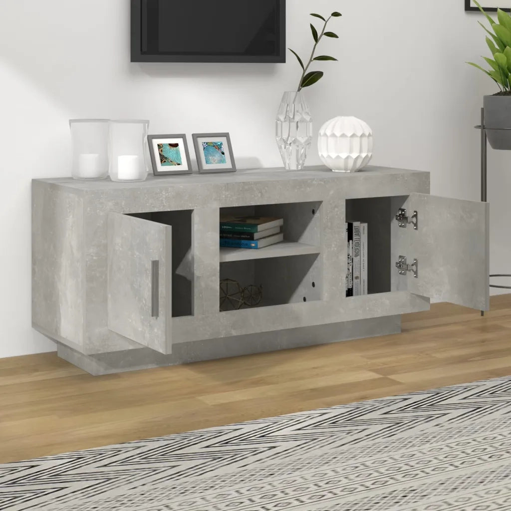 Mobile Porta TV-Mobile per TV-Credenza TV Grigio Cemento 102x35x45cm in Legno Multistrato 473767