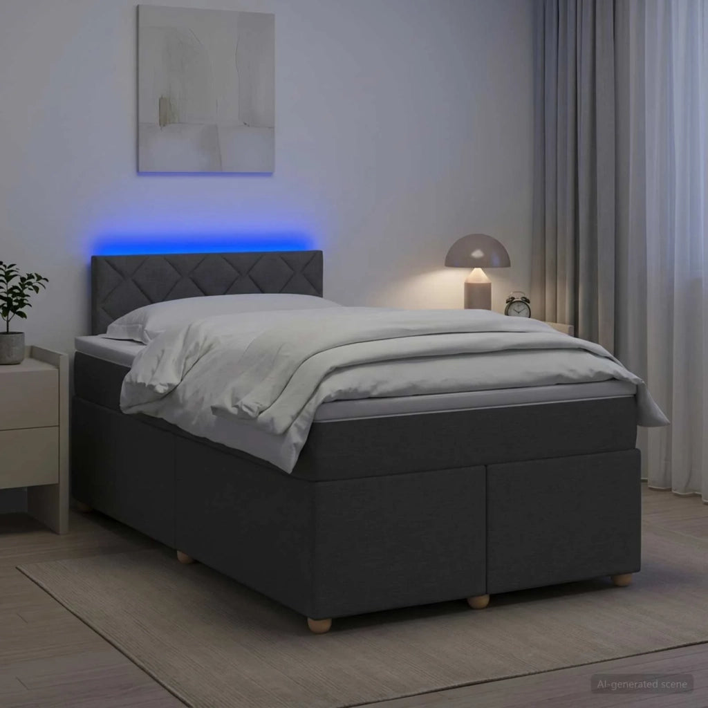 Letto box spring con materasso Grigio Scuro 120 x 200 cm 3452402
