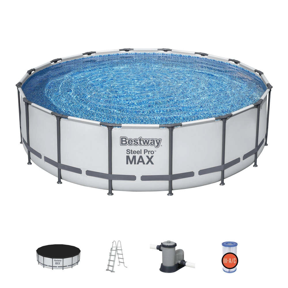 Piscina Fuori Terra Rotonda Bestway 5612Z-5 Steel Pro MAX 488x122 cm