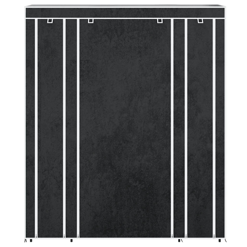Armadio in Tessuto con Scomparti e Aste 45x150x176 cm Nero   cod mxl 76593