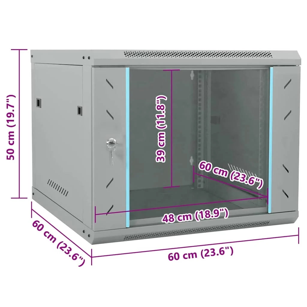 Armadio di rete in stile industriale dal design pulito armadio per ufficio 60 x 60 x 50 cm acciaio grigio 02_0059068