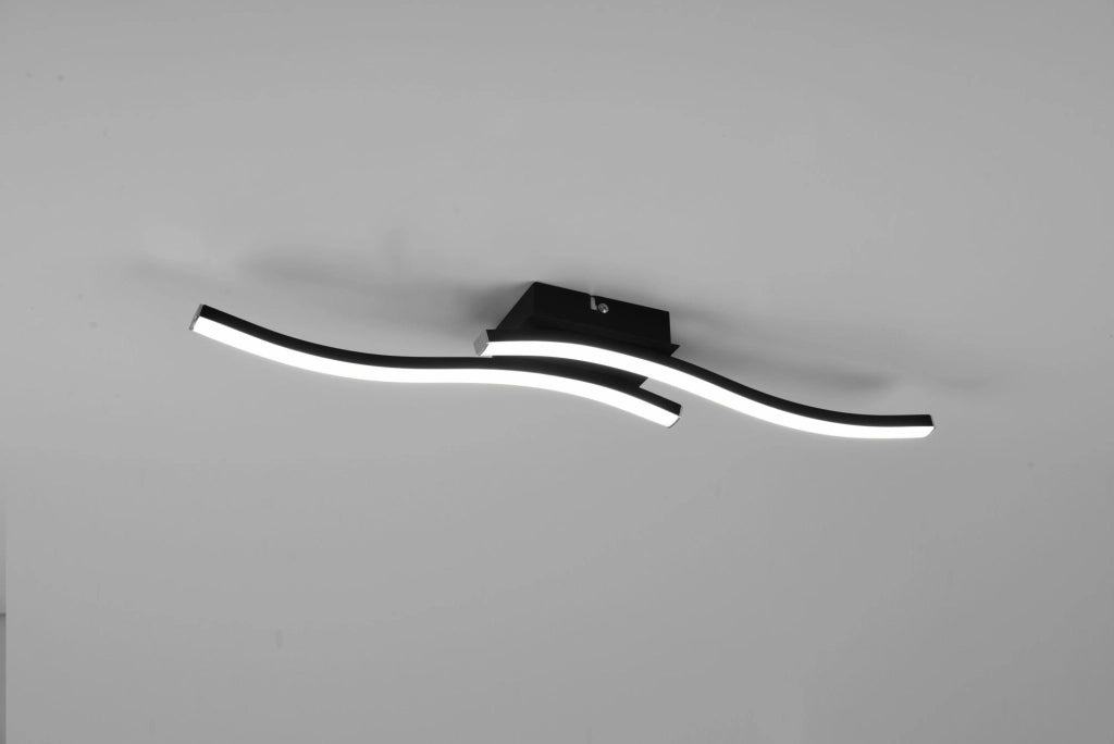 ROUTE PLAFONIERA LED 10W 1000lm, 3000K 2 BACCHETTE ONDULATE ANTRACITE L. 56CM