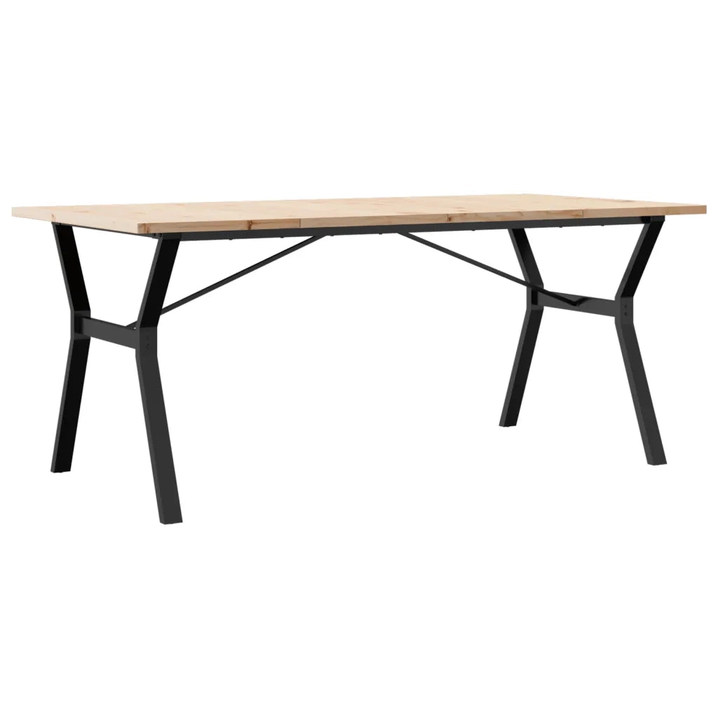 Tavolo da Pranzo | Tavolo da cucina Telaio a Y 180x90x75,5 cm Legno Pino e Acciaio