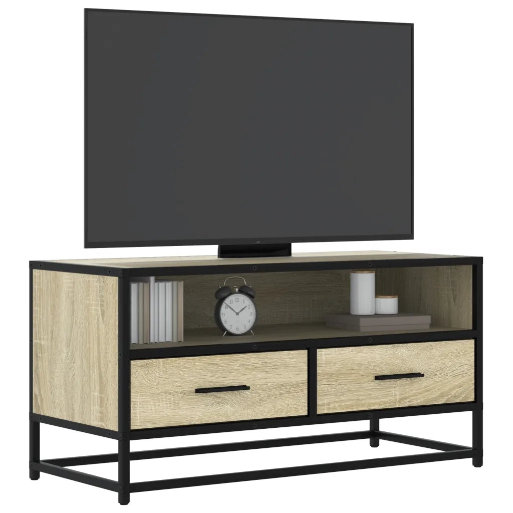 Mobile TV-Credenza per TV-Console TV Rovere Sonoma 80x34,5x40 cm Legno Multistrato Metallo 130152