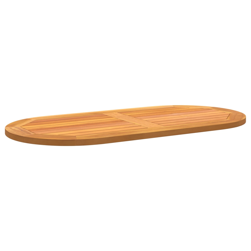 Piano Tavolo 100x50x2.2 cm Ovale in Legno Massello di Acacia
