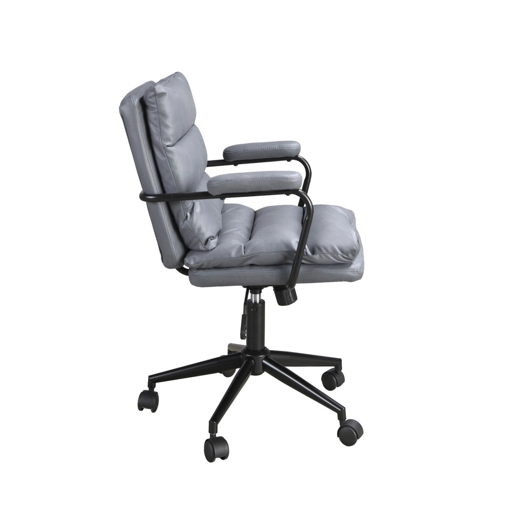 Sedia girevole da ufficio in tessuto grigio