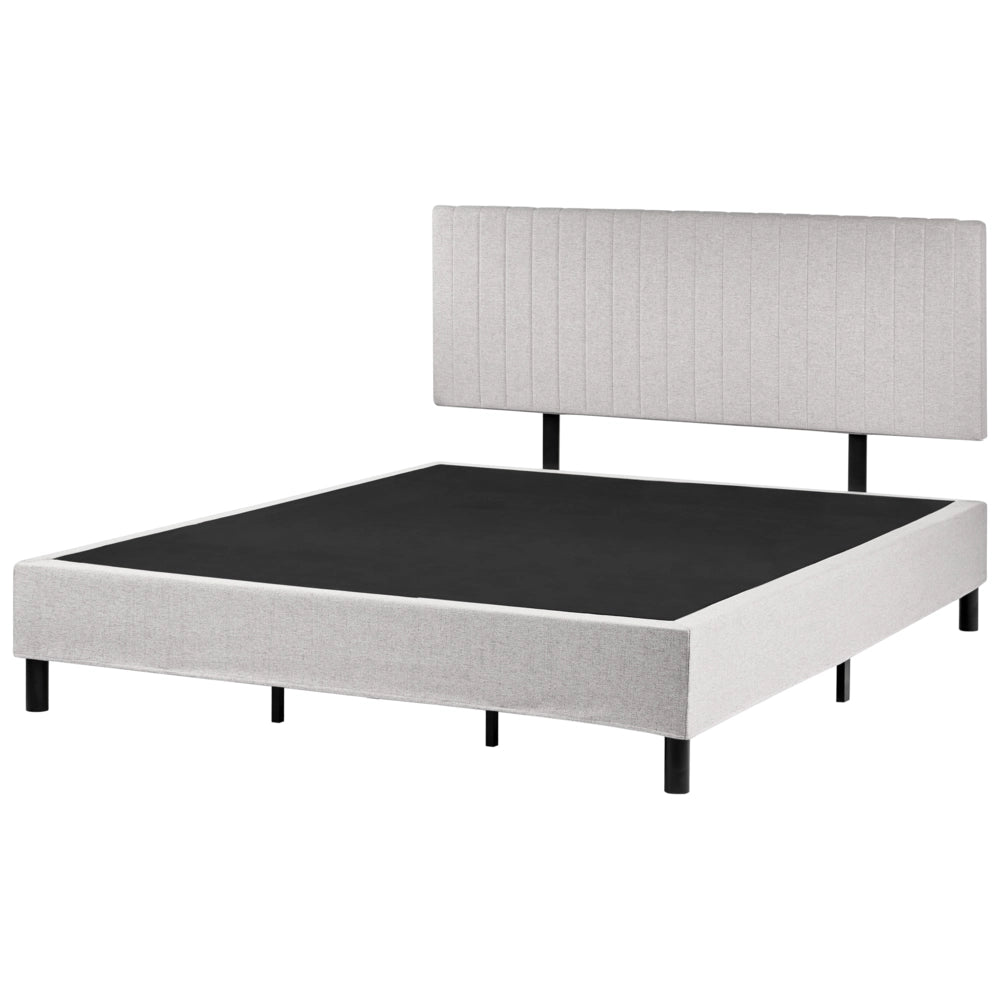 Letto matrimoniale con testiera Materasso a molle insacchettate 180 x 200 cm grigio chiaro camera da letto