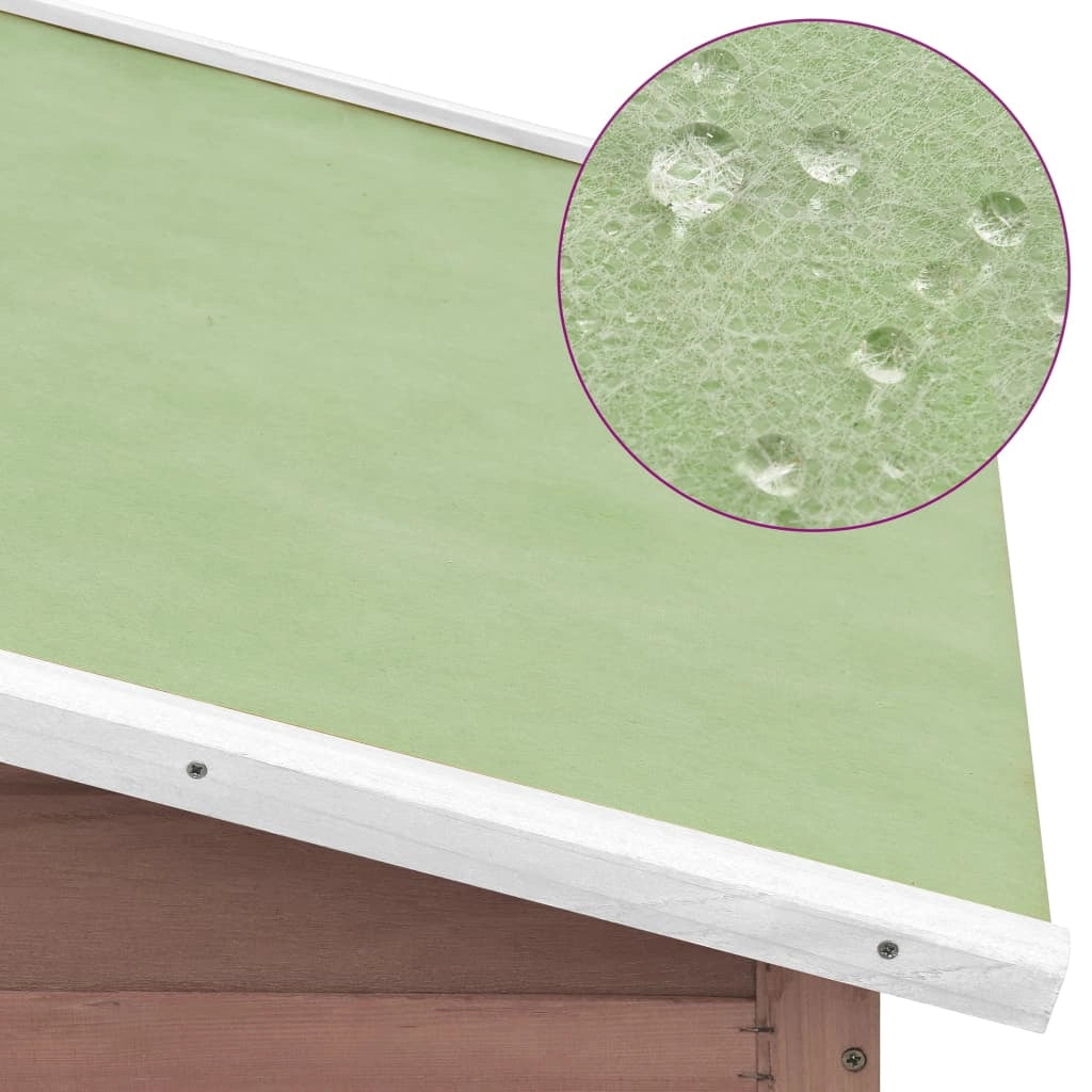 Pollaio con nido 191 x 67 x 117 cm in legno massello di abete moka e bianco 02_0001674