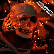 Decorazione - Autunno Arancione Decorazione Illuminazione - 4 pezzi 19.68ft 60 LED Halloween Illuminazione Interna - A Batterie - Micro Scintillio Filo Argento Corda Illuminazione - Per Thanksgiving Natale Autunno Casa Festa Fai Da Te