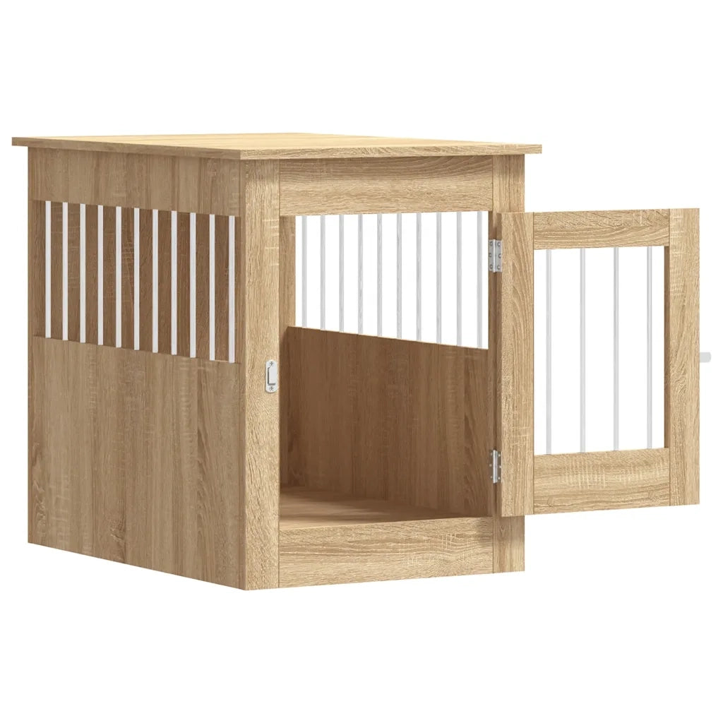 vidaXL Gabbia Cani da Arredamento Rovere Sonoma 55x80x68cm Multistrato