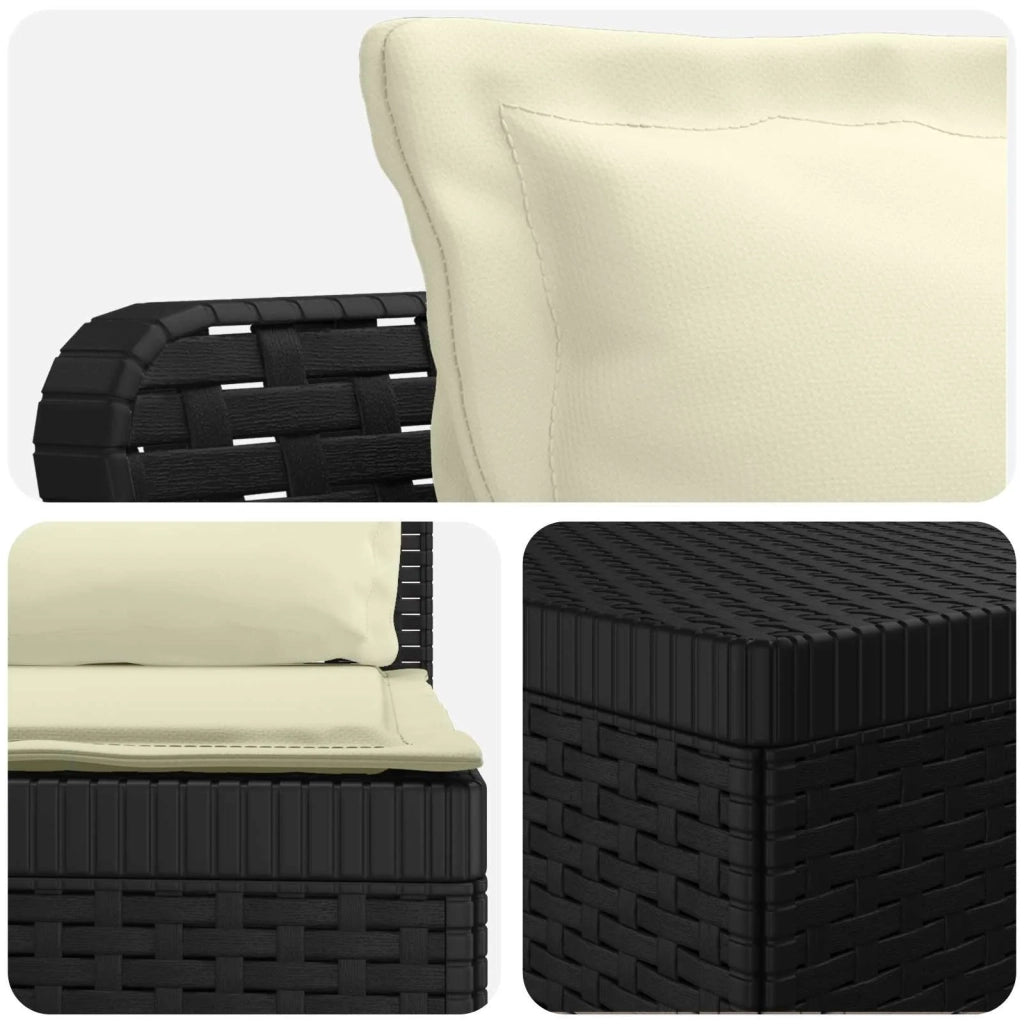 Divano da Giardino 5 Posti con Cuscini Stile Rattan PP 3444050