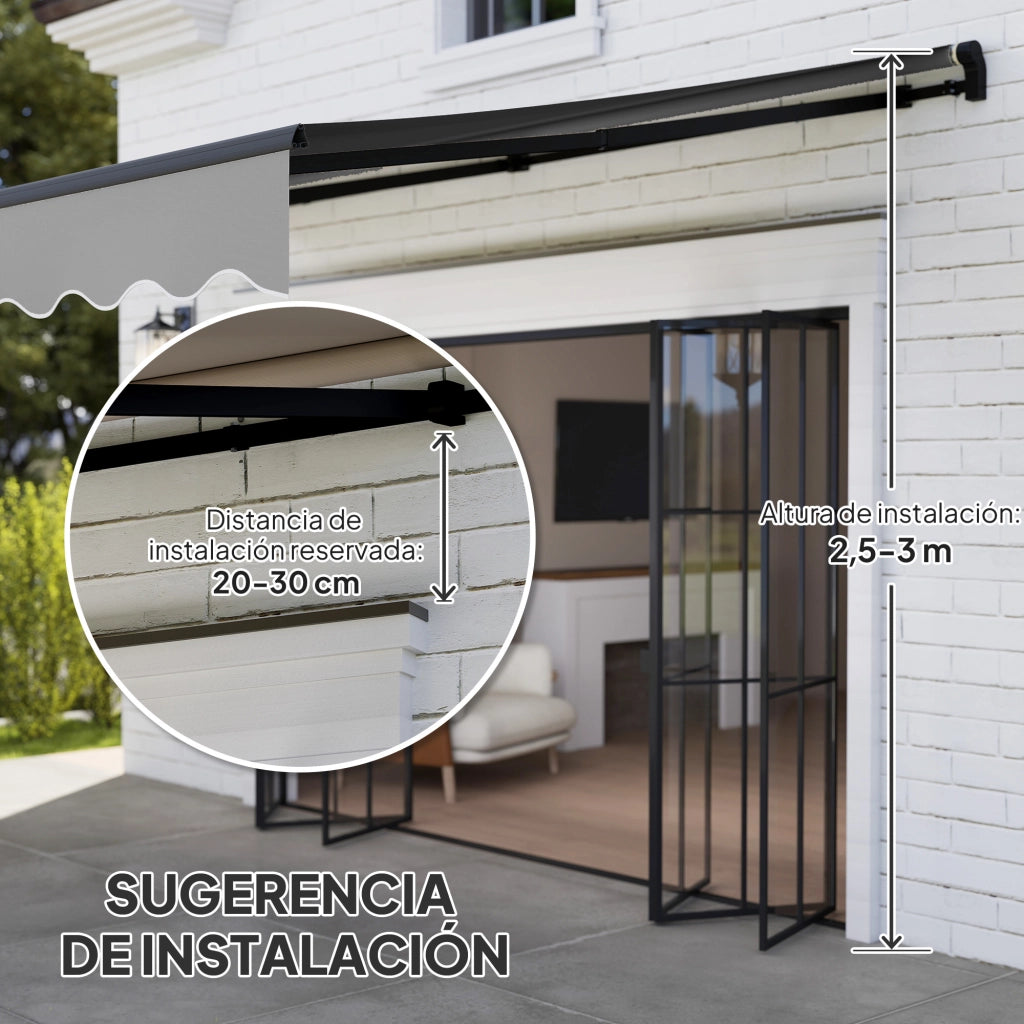 Toldo Retraibile in Alluminio per Finestre e Porte ¨C zephmum ¨C Grigio 360x220 cm