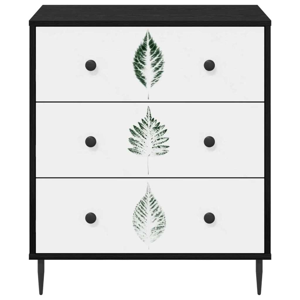 Cassettiera HANAU Stampa foglia verde 66 x 36,5 x 76 cm 8007385