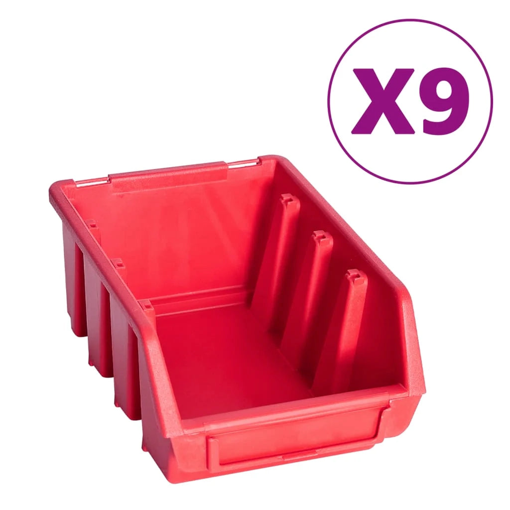 Kit contenitore portaoggetti e pannello da parete da 103 pezzi rosso e nero 02_0003843