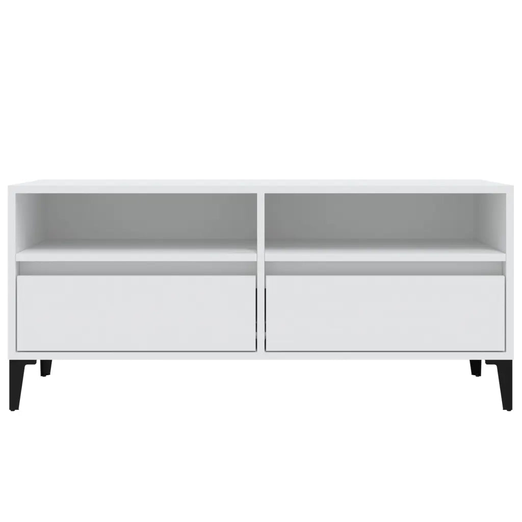 Mobile Porta TV Bianco 100x34,5x44,5 cm in Legno Multistrato