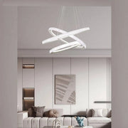 Trade Shop - Lampadario Led 132 W Bianca 3 Anelli Con Cristalli Luce 6500k 3000k 4000k Lp-33b -