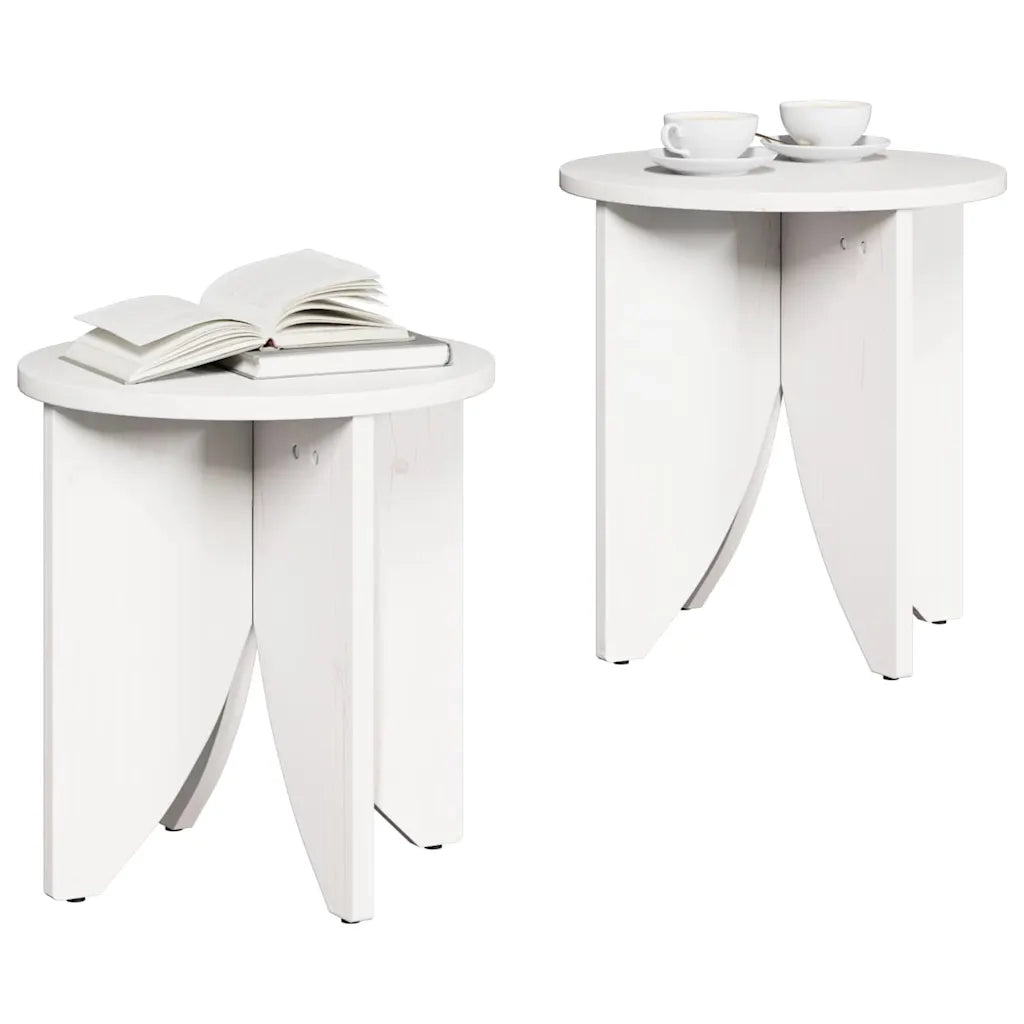 vidaXL Tavolino da salotto 2 pcs Bianco 41,5 x 41,5 x 44 cm