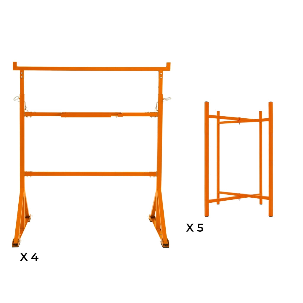 Cavalletti x4 + Supporti Tavola Malta x5 75cm Acciaio Heavy Duty