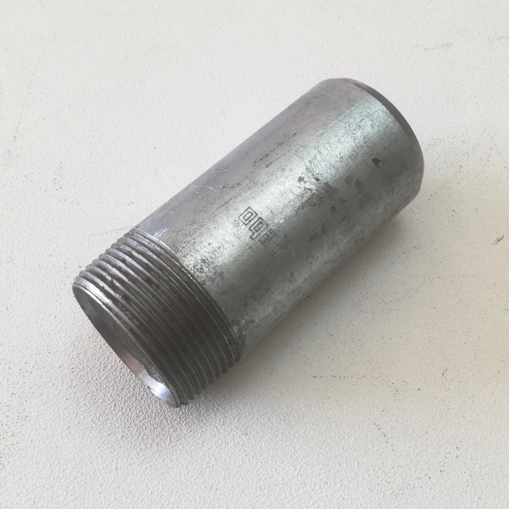 Raccordo 1+1/2 x 30cm a saldare tronchetto vite di prolungamento in acciaio zincato