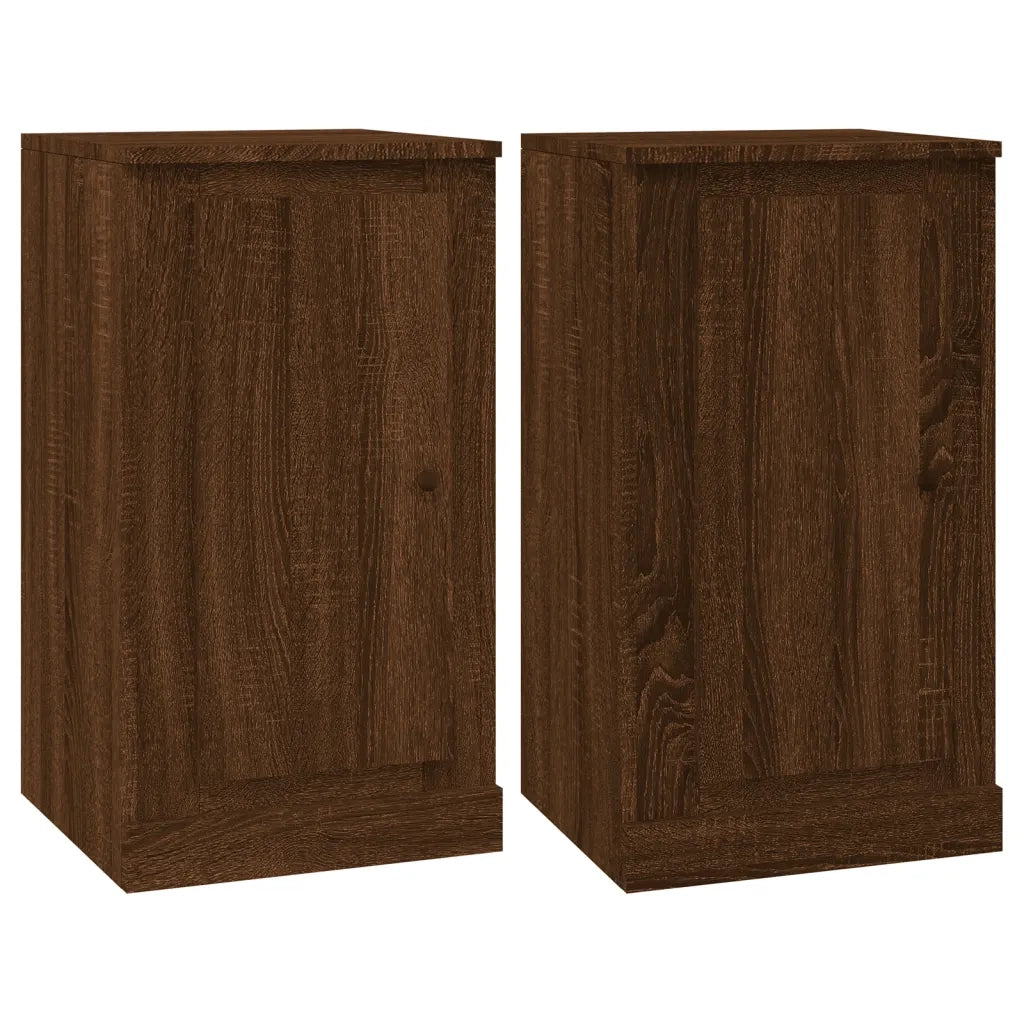Credenze 2pz Rovere Marrone 37,5x35,5x67,5 cm Legno Multistrato