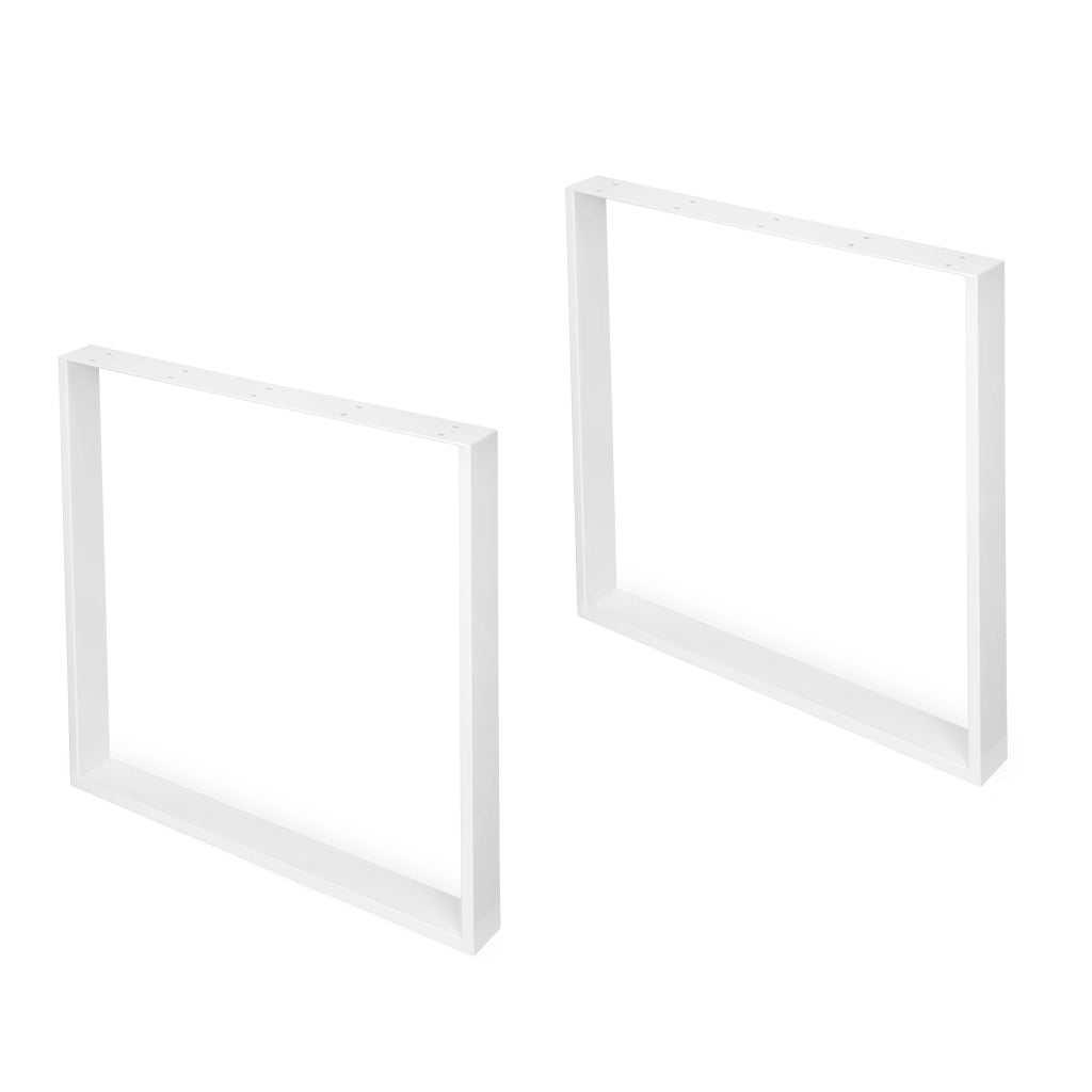 Emuca Set gambe da tavolo Square rettangolari, 800, Verniciato bianco, Acciaio, 2 un
