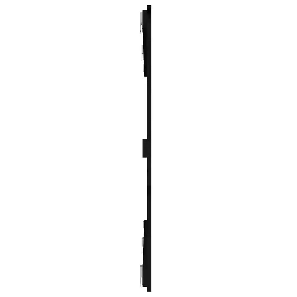 Testiera | Testata da Parete Nera 159,5x3x90 cm in Legno Massello di Pino