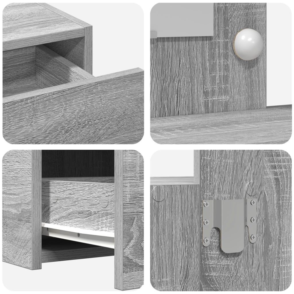 Toeletta da appendere  con luci a LED Grigio Sonoma
