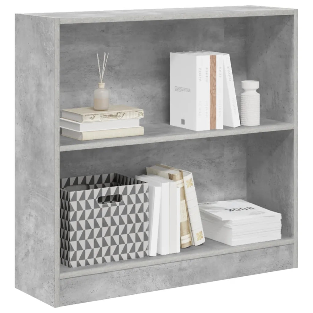 Libreria Grigio Cemento 80x24x75 cm in Legno Multistrato 800895