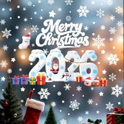 Decorazione di finestra per Natale - Sticker di neve - Sticker del Babbo Natale - PVC autoadesivo - 4 fogli - 105 pezzi
