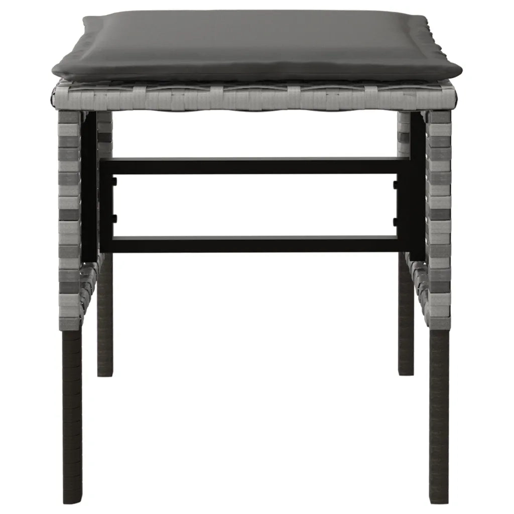 Poggiapiedi da Giardino con Cuscini 4 pz Grigio in Polyrattan CFW3952156