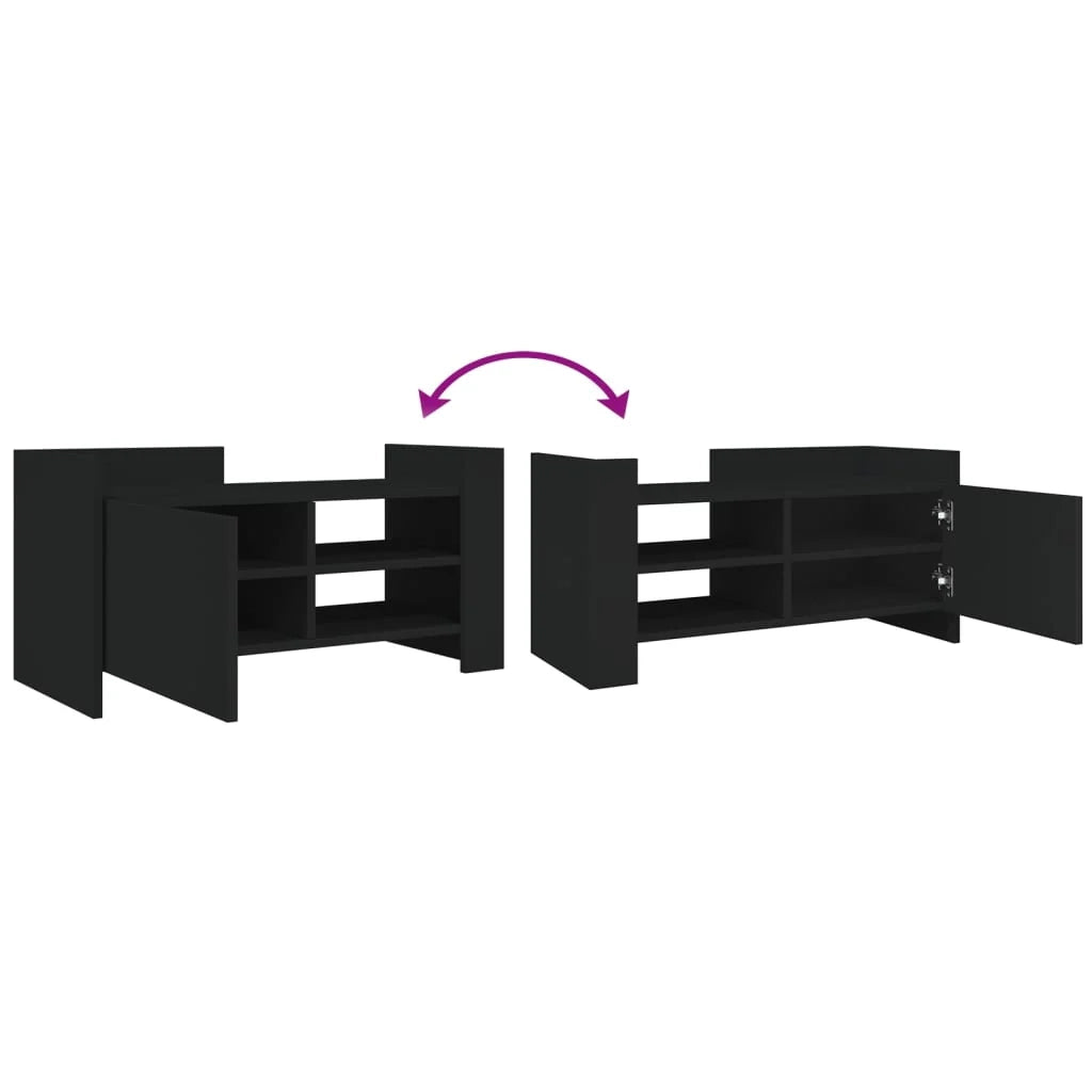 Mobile TV multimediale mensola TV credenza TV sala da pranzo soggiorno camera da letto 80 x 35 x 40 cm legno ingegnerizzato nero 02_0026272