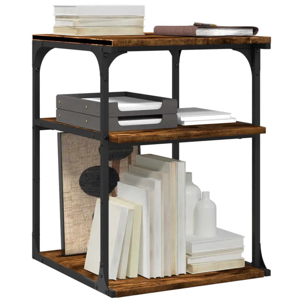 Supporto Stampante 3 Livelli Rovere Fumo 43x48x64cm Multistrato 842278