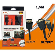 Trade Shop - Cavo Adattatore Da Hdmi A Vga Convertitore Con Usb Jack Audio Maschio 1.5mt Hv1505m -