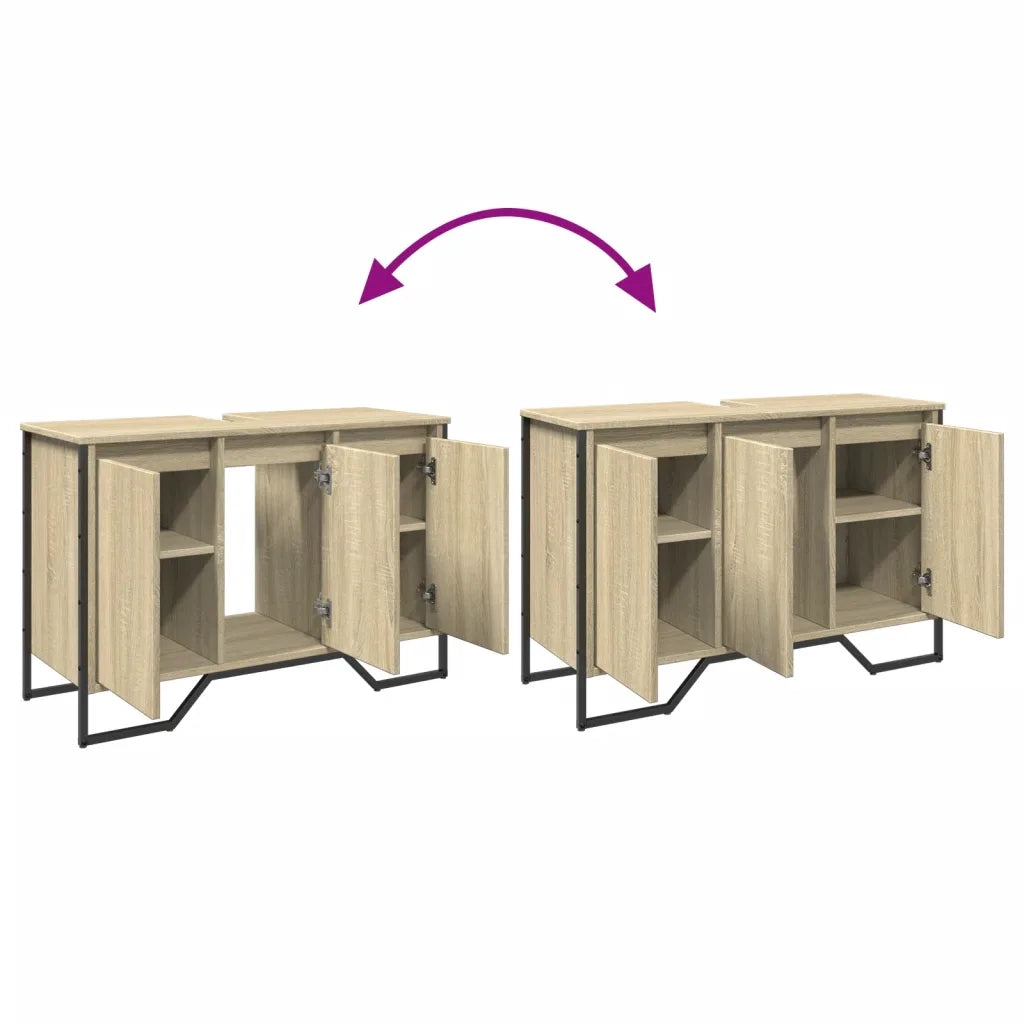 Mobile Lavabo Bagno Rovere Sonoma 91x35x60 cm in Truciolato 848660